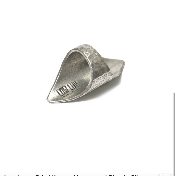 LOW LUV x Erin Wasson silver hammered boho statement ring 5 6 - Picture 3 of 8
